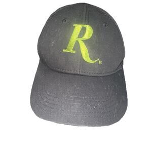 Remington Hat – Black With Green R Adjustable (d)